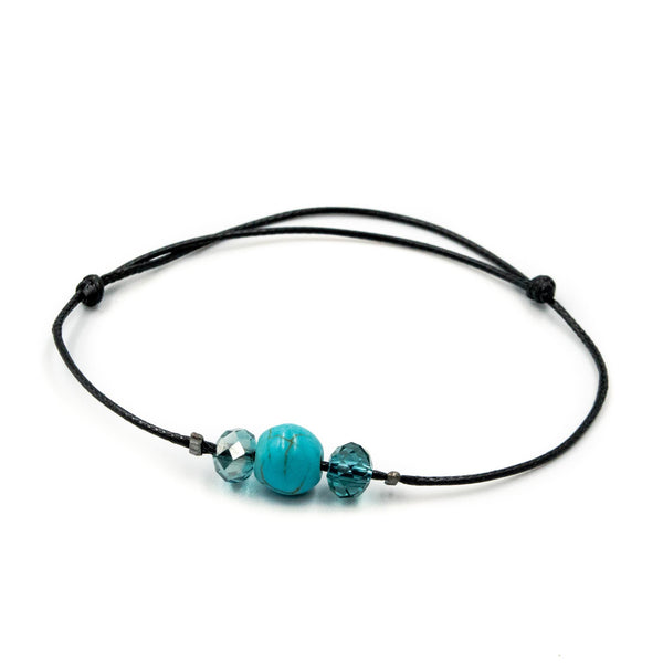 AGLAEA | Blue Bead & Cyan Gemstone Beads Bracelet