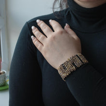 Load image into Gallery viewer, ATROPOS | Macrame Fully Knitted Dark Gold Bracelet