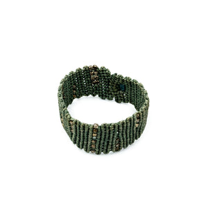 CLOTHO | Macrame Fully Knitted Olive Green Bracelet