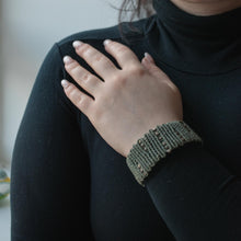 Load image into Gallery viewer, CLOTHO | Macrame Fully Knitted Olive Green Bracelet