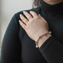 Load image into Gallery viewer, DIONE | Pink Beads &amp; Silver &quot;Coins&quot; Bracelet