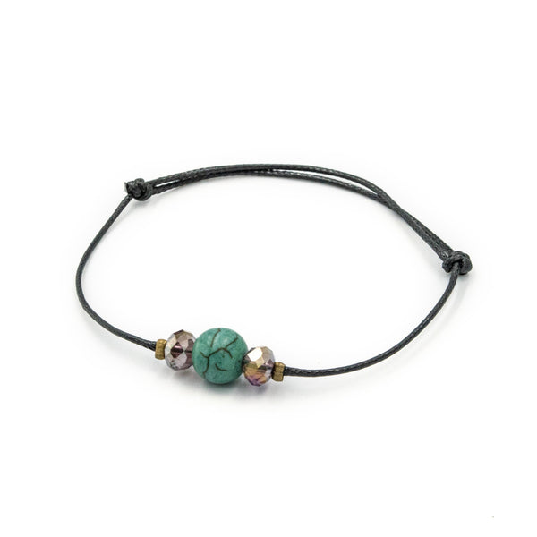 EUPHROSYNE | Green Bead & Gold Gemstone Beads Bracelet