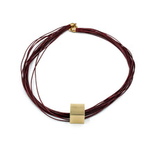 Load image into Gallery viewer, EURYALE | Red Leather Craft Thread &amp; Forged Metal Necklace