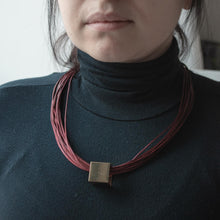 Load image into Gallery viewer, EURYALE | Red Leather Craft Thread &amp; Forged Metal Necklace