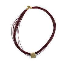 Load image into Gallery viewer, EURYALE | Red Leather Craft Thread &amp; Forged Metal Necklace