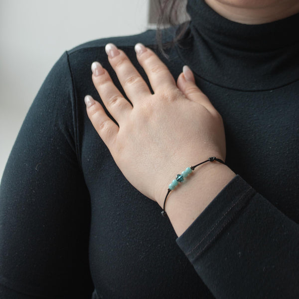 HEBE | Cyan Beads & Aqua Gemstones Bracelet