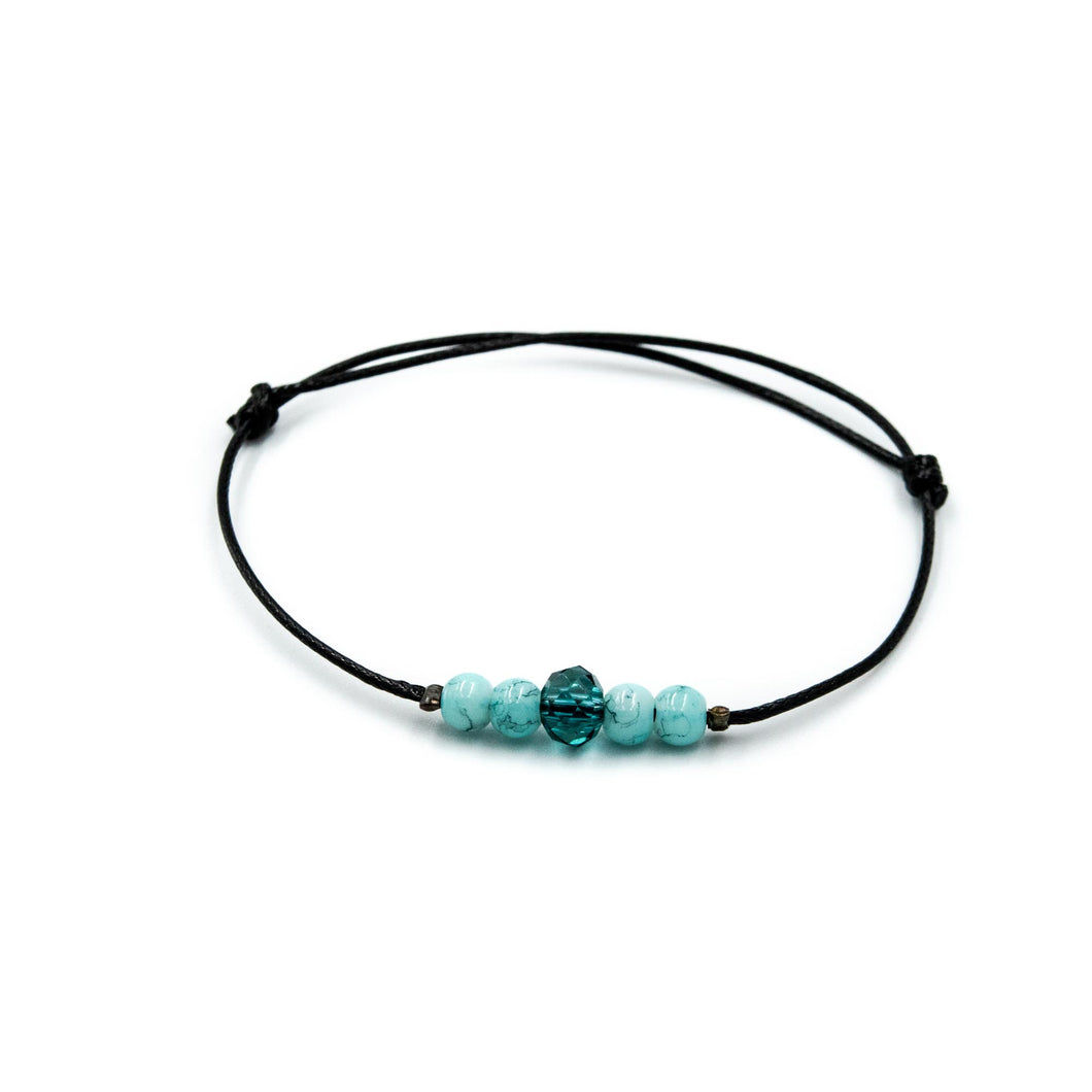 HEBE | Cyan Beads & Aqua Gemstones Bracelet