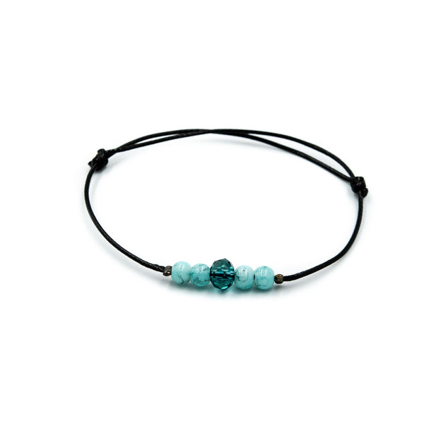 HEBE | Cyan Beads & Aqua Gemstones Bracelet