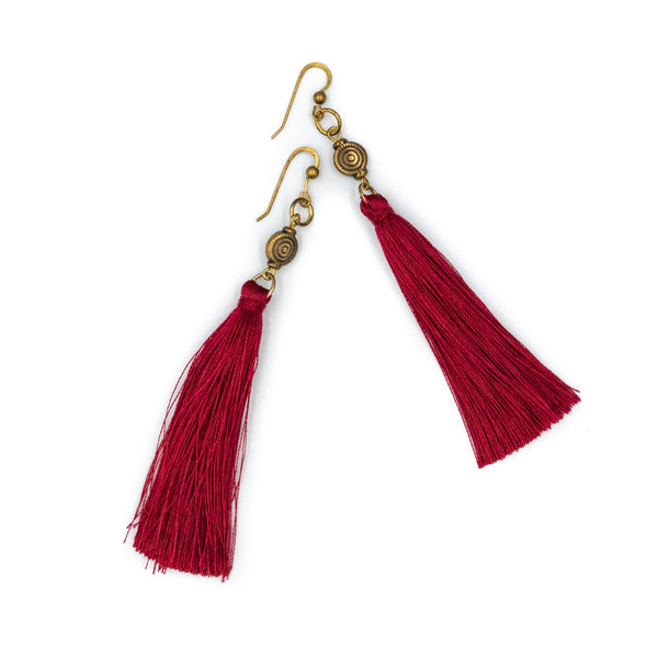 HERA | Ruby Fringes & Stones Earrings