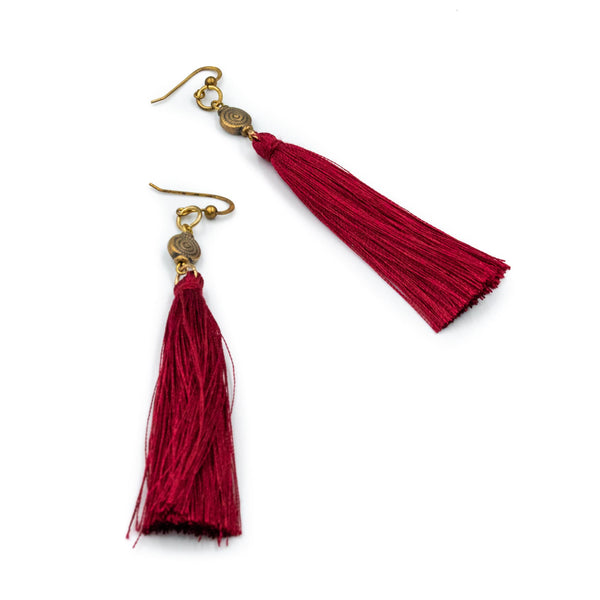 HERA | Ruby Fringes & Stones Earrings