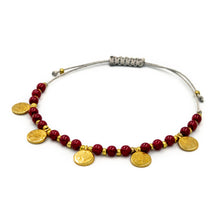 Load image into Gallery viewer, HESTIA | Red Beads &amp; Golden &quot;Coins&quot; Bracelet