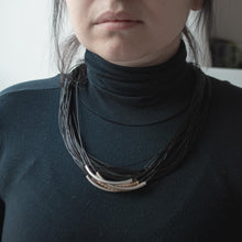 Load image into Gallery viewer, HYDRA | Blackl Leather Craft Thread &amp; Forged Metal Necklace