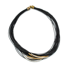 Load image into Gallery viewer, HYDRA | Blackl Leather Craft Thread &amp; Forged Metal Necklace