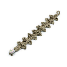 Load image into Gallery viewer, LACHESIS | Macrame Fully Knitted Cream Brown Bracelet