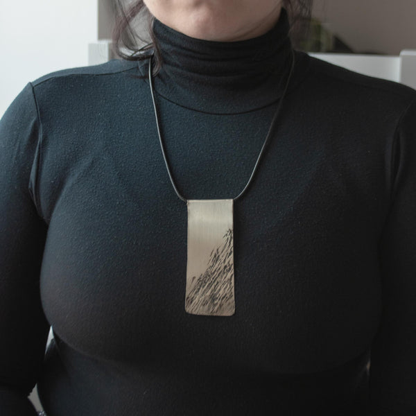 MARPESIA | Forged Brass Metal Rectangle Necklace