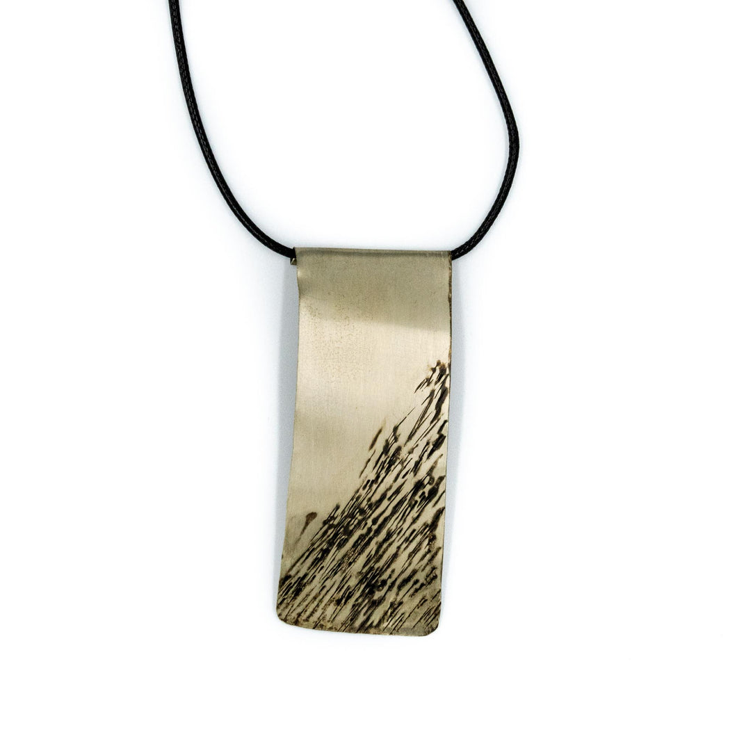 MARPESIA | Forged Brass Metal Rectangle Necklace