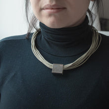 Load image into Gallery viewer, MEDUSA | Green Leather Craft Thread &amp; Forged Metal Necklace