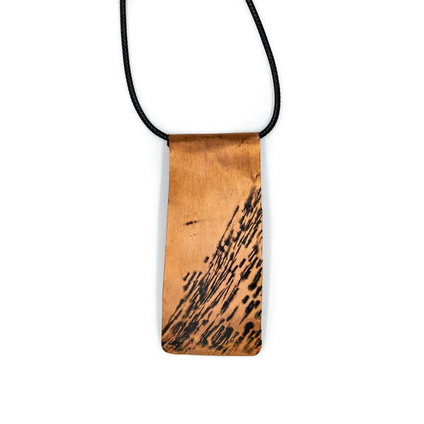 MELANIPPE | Forged Bronze Metal Rectangle Necklace