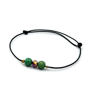 PEITHO | Green Beads & Yellow Gemstones Bracelet