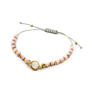 SELENE | Pink Beads & Gem Bracelet