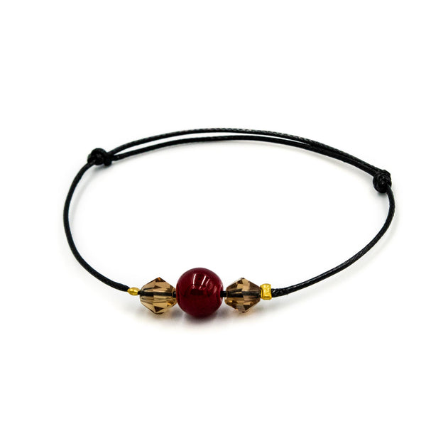 THALIA | Red Bead & Yellow Gemstone Beads Bracelet